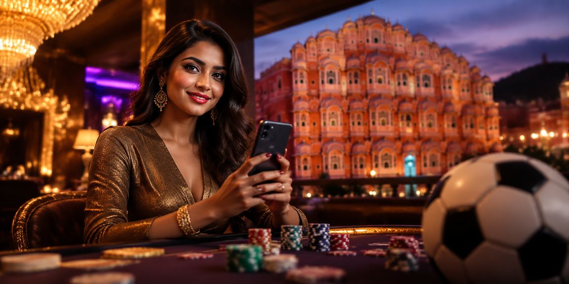 Jaipur Hawa Mahal with football betting reference in India